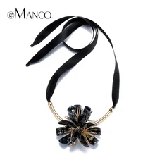 Grandes rhinestone de Acrílico declaración cadena collares colgantes de Alambre eManco 2016 marca nueva moda collares mujeres accesorios NL13015