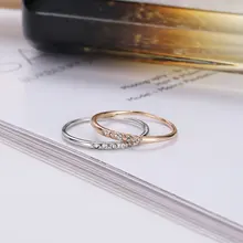 Temperament Gold Stainless Steel Rings for Women Party Trendy Silver Rhinestone Round Knuckle Ring Bague Femme Temperament Gold Stainless Steel Rings for Women Party Trendy Silver Rhinestone Round Knuckle Ring Bague Femme