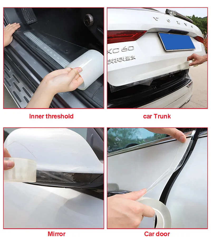 Transparent Car Stickers Protector Car Door Sill Sticker Scratchproof Stickers Protector Nano Tape Auto Bumper Strip Car Protect