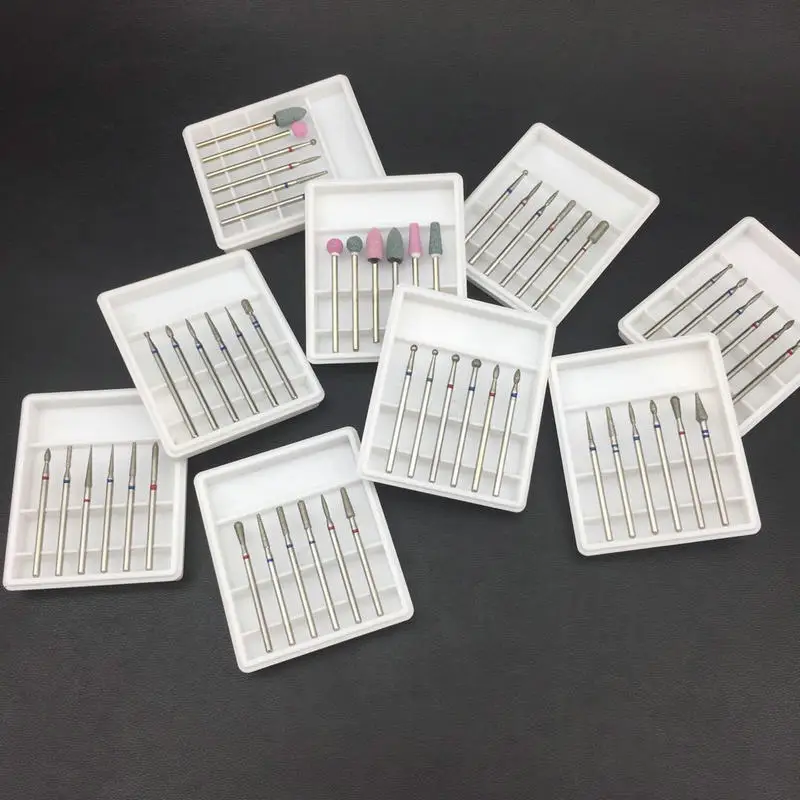

6PCS Diamond Burr Nail Drill Bit Set For Manicure Drill Milling Cutters For Manicure Drill Machine Accessories Nail Art Tools