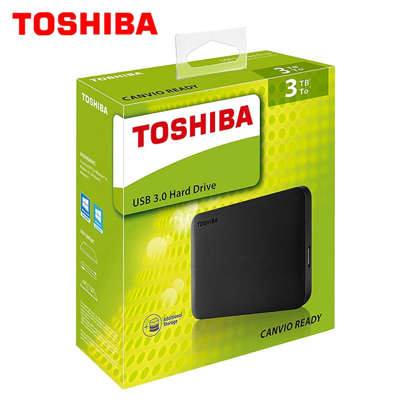 Внешний жесткий диск TOSHIBA 3 ТБ CANVIO BASICS 3000 ГБ портативный 3000G HD USB 0 2 5 дюйма SATA3 черный