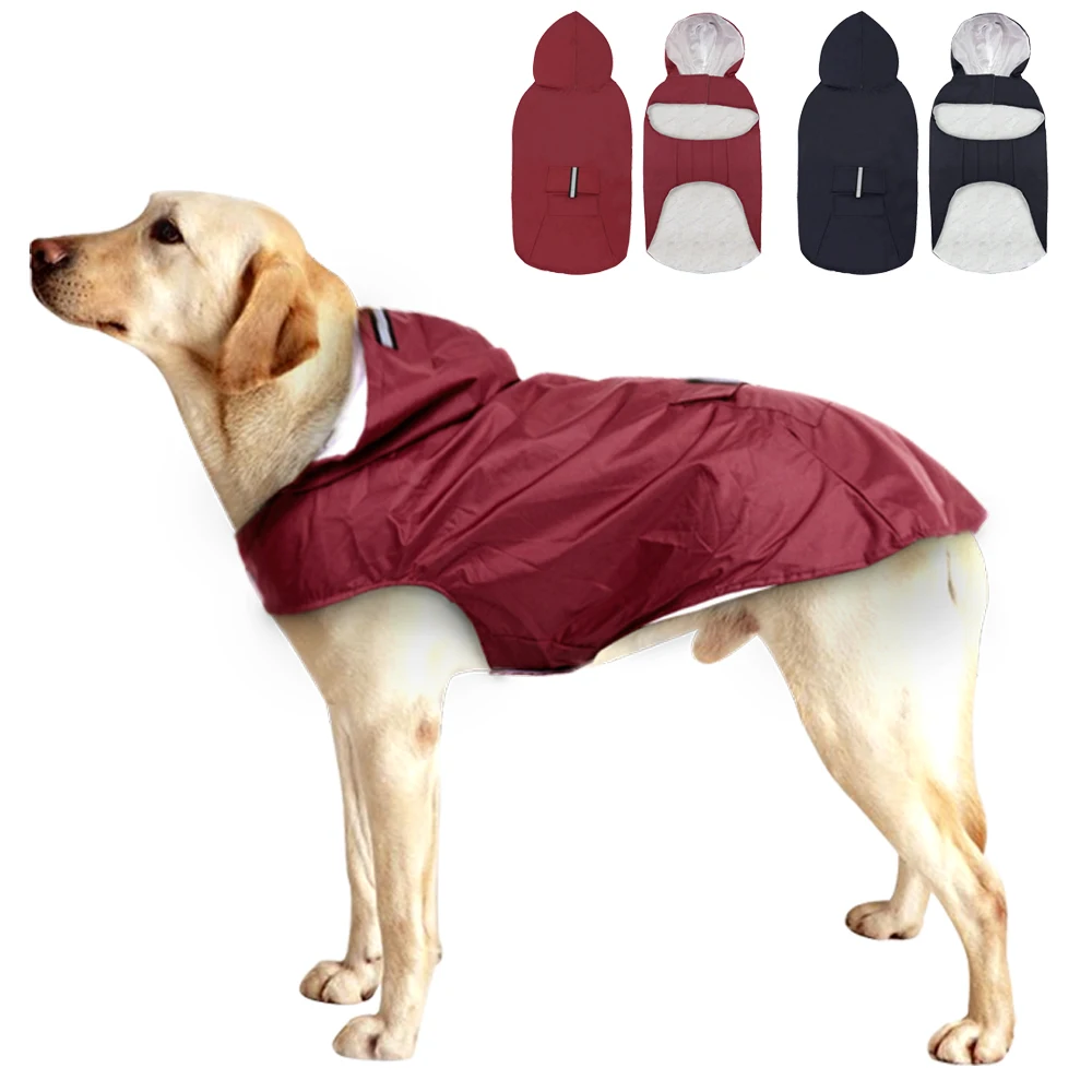 Large Dog Raincoat Reflective Dog Rain Jacket Outdoor Waterproof ...