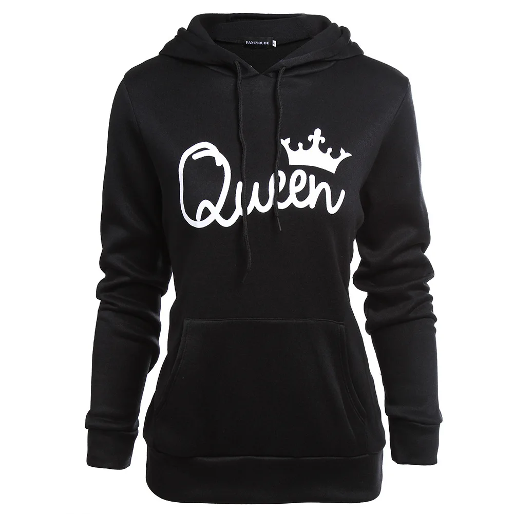  2019 cute king queen hoodie oversized sweatshirt womens clothing harajuku fashion streetwear woman 
