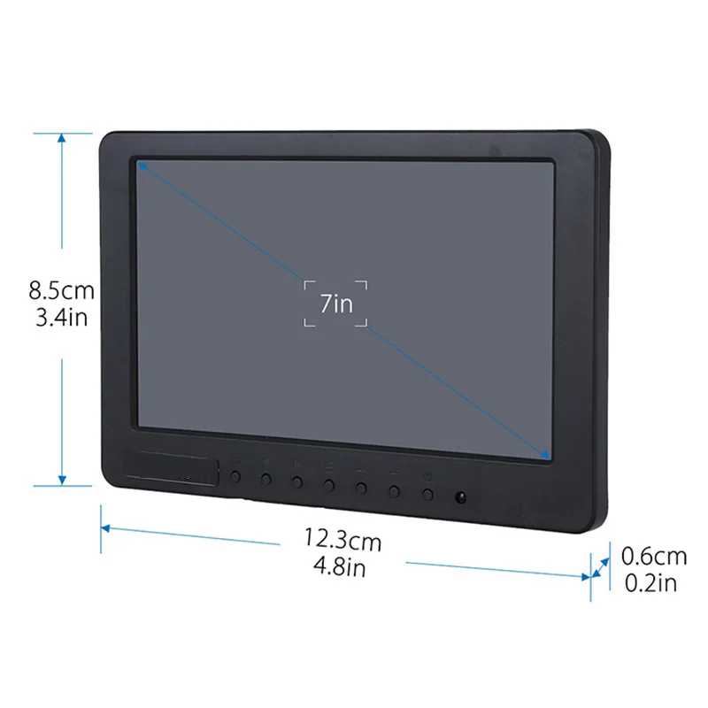 New Car Color LCD Display with Speaker Reversing Display BNC / AV Input 7inch Screen