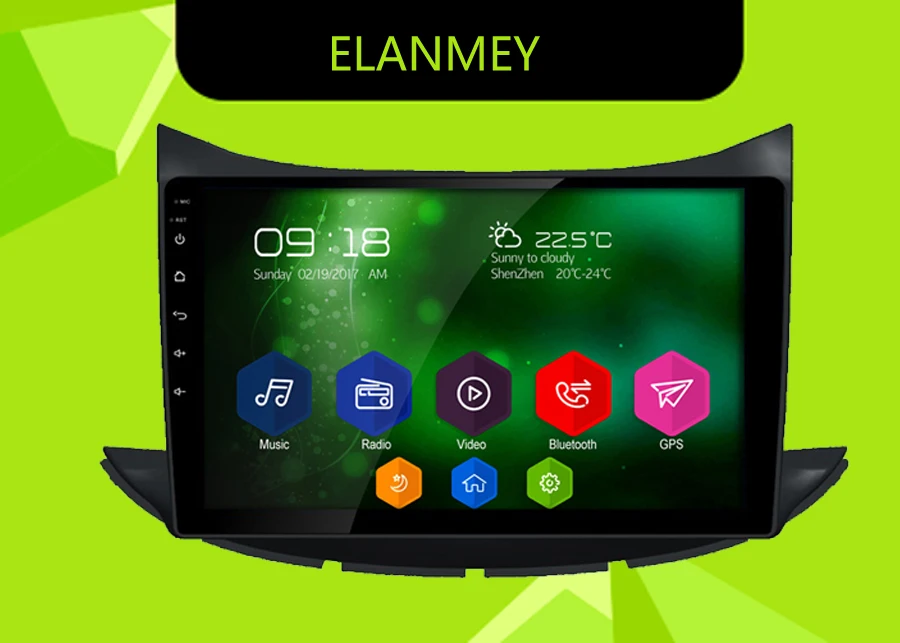 

Elanmey GPS 8-Core Bluetooth stereo android 8.1.0 car multimedia player for CHEVROLET TRAX 2017 multimedia radio no DVD Player