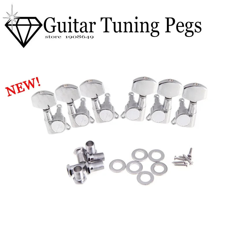 

6 pcs 3R 3L Chrome Zinc Alloy Electric Acoustic Guitar String Tuning Pegs Tuners Machine Heads Guitar Parts guitar tuning pegs