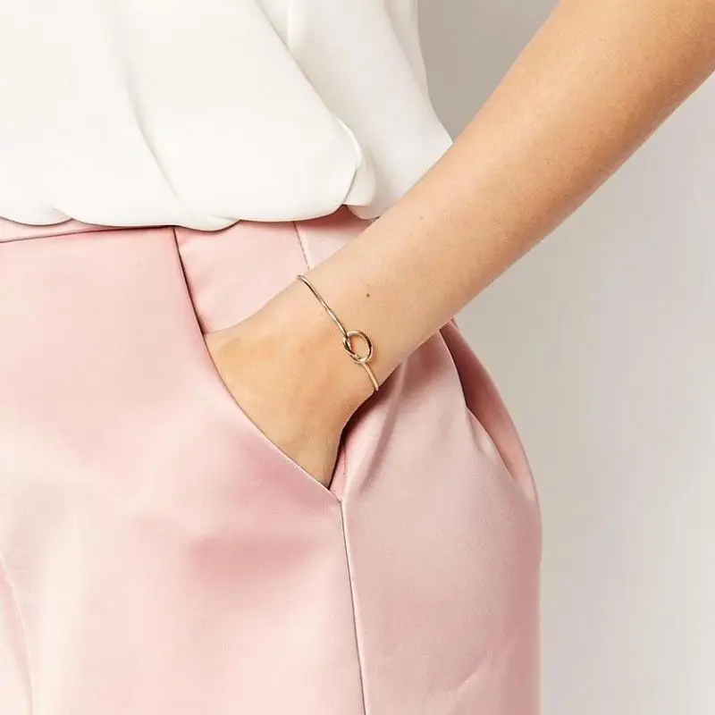 Simple Minimalist Open Knotted Bracelet Jewelry Pulseiras Feminina Cuff bangle bracelet