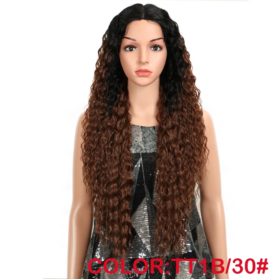 Волшебные волосы синтетический парик на кружеве длинные волнистые волосы 32 дюйма блонд парики для черных женщин Омбре волосы синтетические парики на кружеве - Цвет: TT1B 30