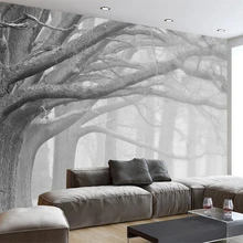 Beibehang обои современный минималистичный серый туман дерево ТВ фон стены 3d гостиная спальня Фреска украшение дома 3d обои
