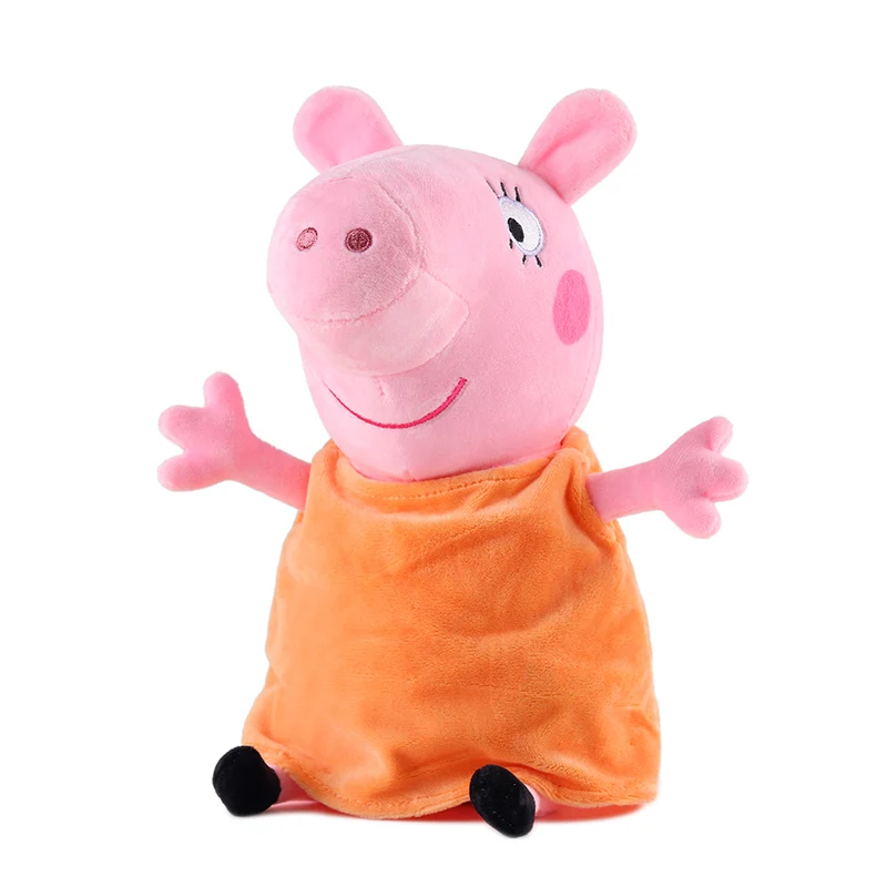 

19 Cm Peppa Pig Family George Dad Mom Plush Toys Keychain Bag Pendant Stuffed Doll For Children Christmas Gifts