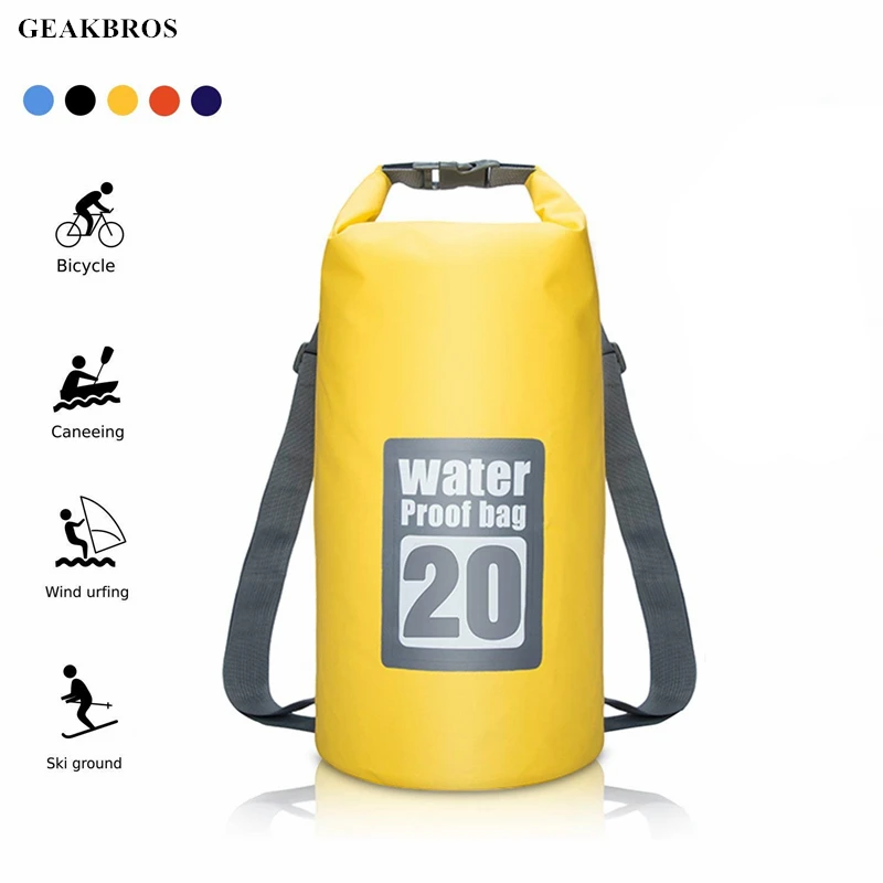 5L/10L/15L/20L водостойкий сухой мешок для плавания путешествия рафтинг рюкзак каноэ