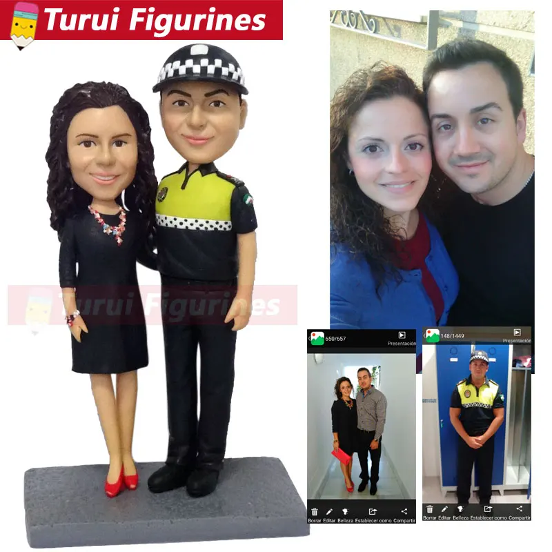 photo to figurine custom bobblehead dolls grandparent real face doll mini statue A present for my grandparents personalized  cus