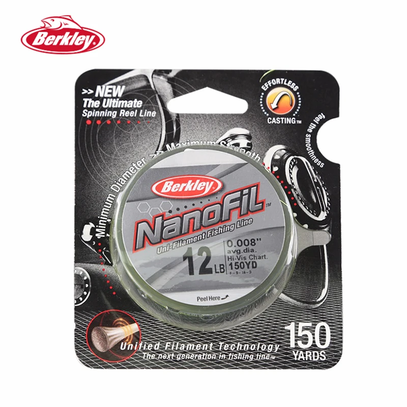 بيركلي NanoFil 150yd 137 متر مرحبا فيس الرسم البياني الصيد خط أحادي خيوط الصب خط عالية القوة/قطر نسبة الغزل بكرة Pesca