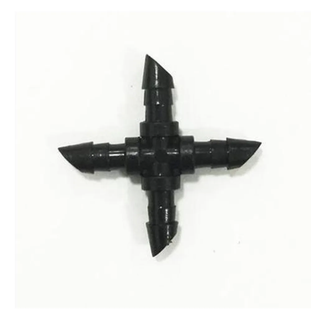 Wholesale!! 100pcs/Lot 4/7mm four barbed connector 1/4" four barbed pipe connector for drip