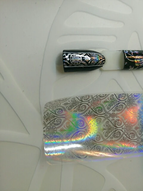 Новое поступление Красота питания лазерного блестящие передачи Наклейки 100 см/Ролл Гель лак наклейка Дизайн ногтей прозрачный лак Фольга jq173