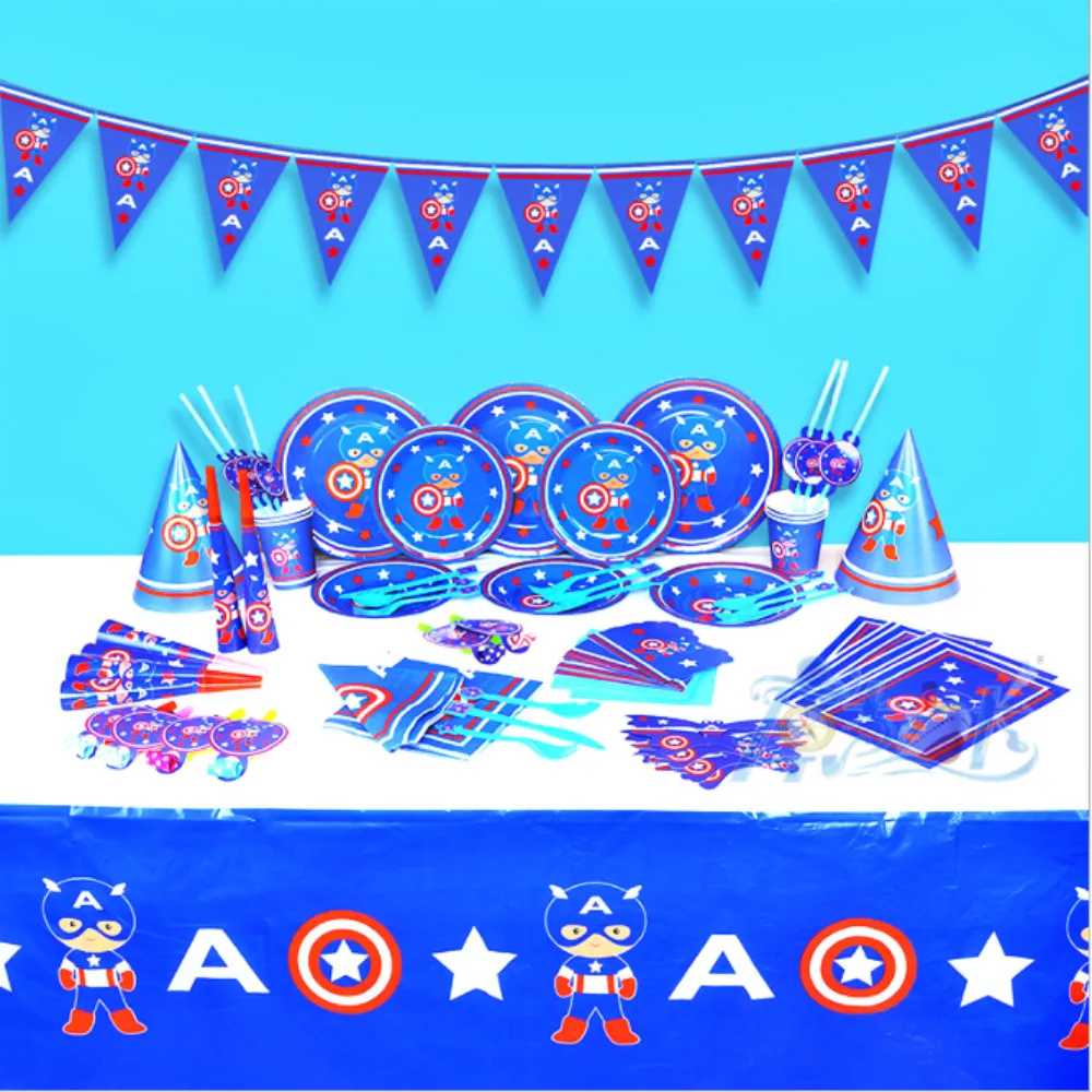 Captain America Kids Birthday Party Decoration Set Party Supplies Baby