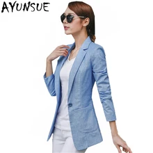 AYUNSUE Весна Женский Тонкий Блейзер Пальто плюс размер 4XL Повседневная куртка с длинным рукавом одна пуговица костюм женские блейзеры рабочая одежда lX1393