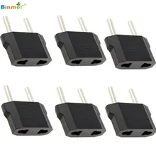 Binmer Superior Quality 6pcs Round American to European US to EU Outlet Plug Adapter