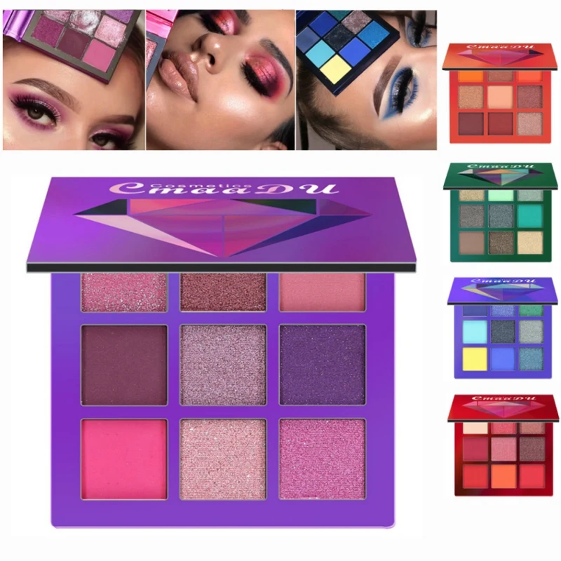 Eye Shadow Long-lasting Waterproof Palette Matte Shimmer Glitter Shadow Of Eye Shadow Palette Blush Makeup 9 Colors