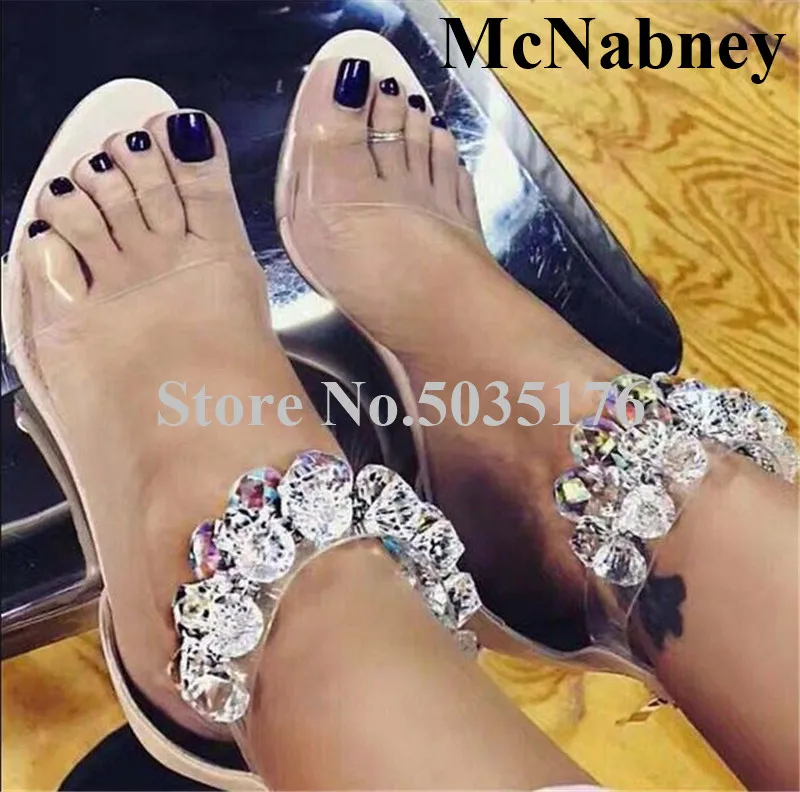 

2019 European Fashion PVC Ankle Rhinestone Bling Bling Peep Toe Sandals High Thin Heel Zip Sandals Cover Heel Dress Women Shoes