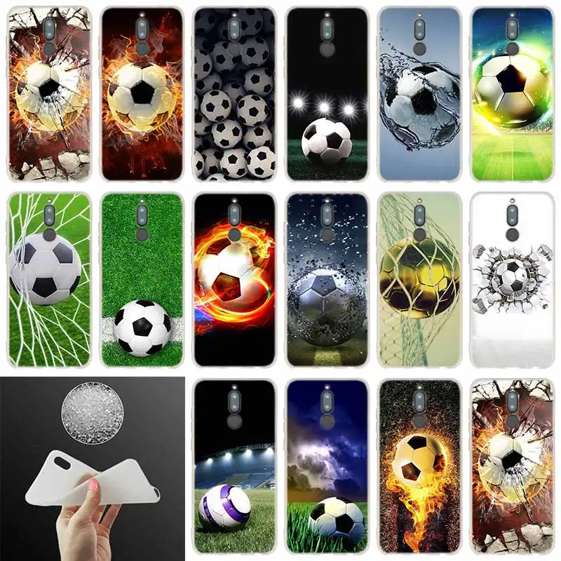 

silicone case Fire Football Soccer Ball For Huawei Mate 20 10 Lite 20 pro s Nova 3 4 3i y9 y6 y5 y7 pro 2019 2018 2017 20X Cover