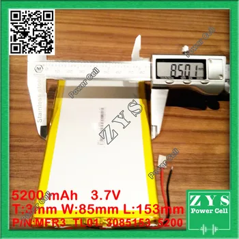 

1 pcs. li-ion battery 3.7v 5200mAh rechargeable battery lithium battery 3.7 v 5200 mah size: 3x85x153mm