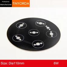 26 шт./лот DIY свет алюминиевая печатная плата 6 W Алюминиевый PCB монтажная плата 6*1 Вт 2 Вт 3 Вт светодиодный фонарь печатной платы