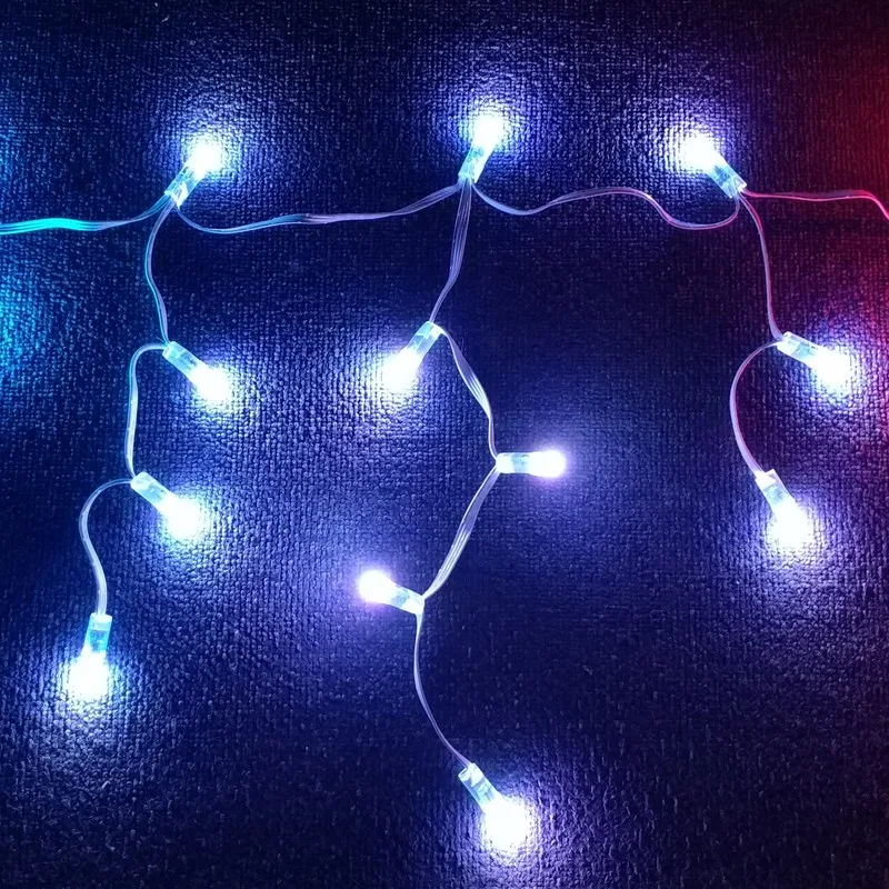 

ETOP 60nodes/set DC12V WS2811 LED full color Icicles string all white wire IP68 rating with 13.5mm/18.5mm/xconnect connectors