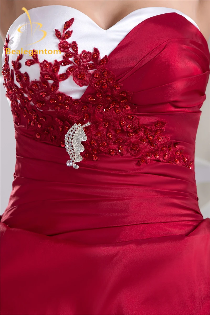 Bealegantom Милая красное платье Quinceanera бальное платье с бисерные аппликации Sweet 16 платья Vestidos De 15 Anos QA1060