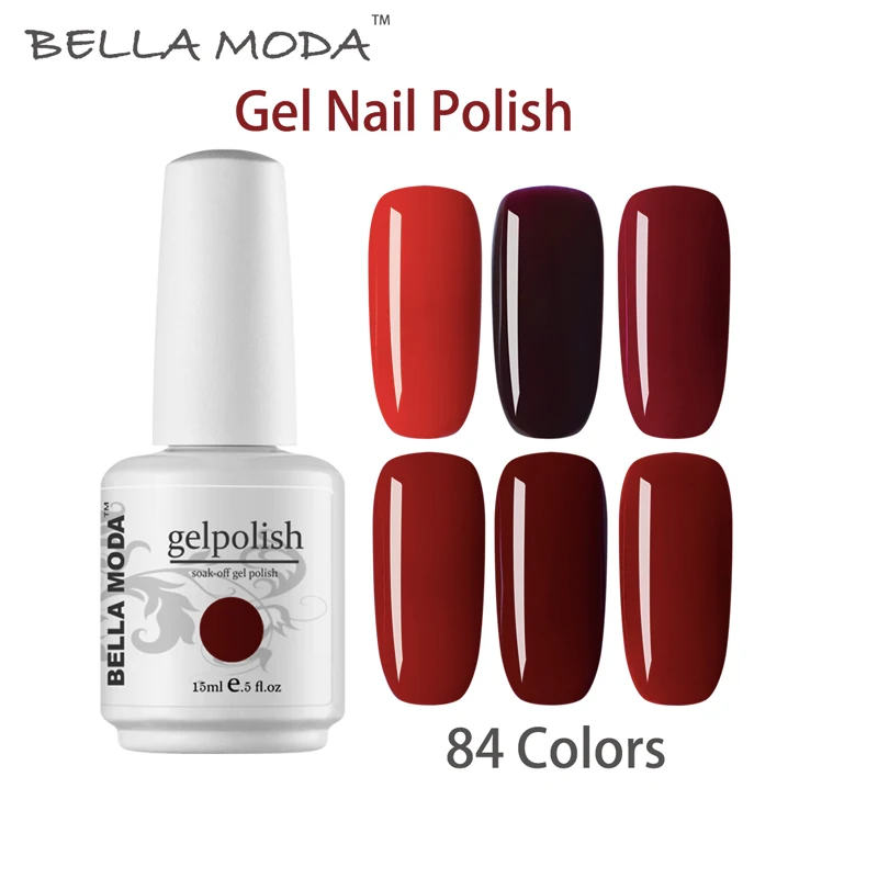 Высокое качество BELLA MODA отмачиваемый лак для ногтей 15 мл красный цвет серия УФ