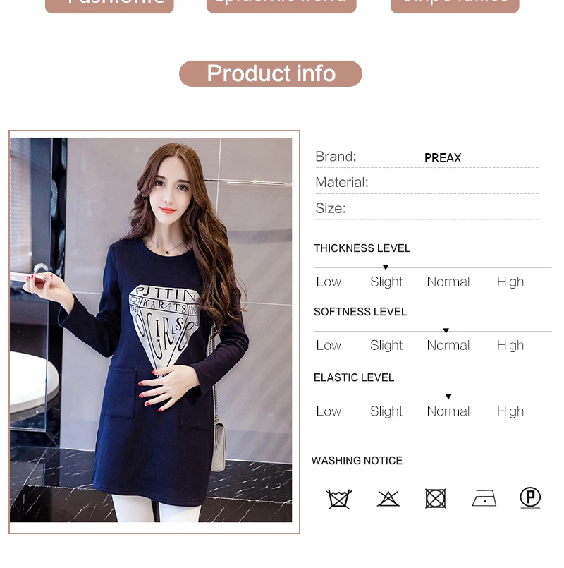 Осенне-зимняя одежда для беременных плюс бархатная набивка толстовка с капюшоном для беременных Большие размеры свободные топы с карманами Одежда для беременных женщин