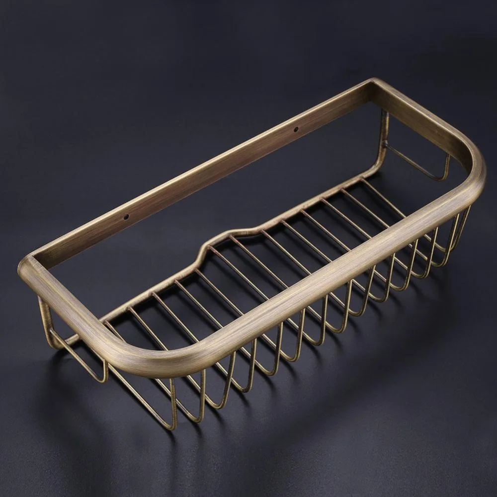 30cm Solid Copper Shower Basket Shelf Bath Soap Shampoo Storage Holder