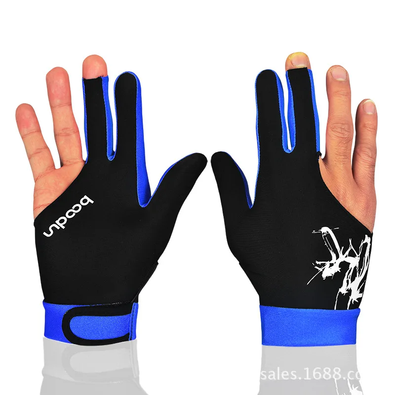 1 Pcs Boodun Three Fingered Billiard Gloves Pool Snooker Glove for Men