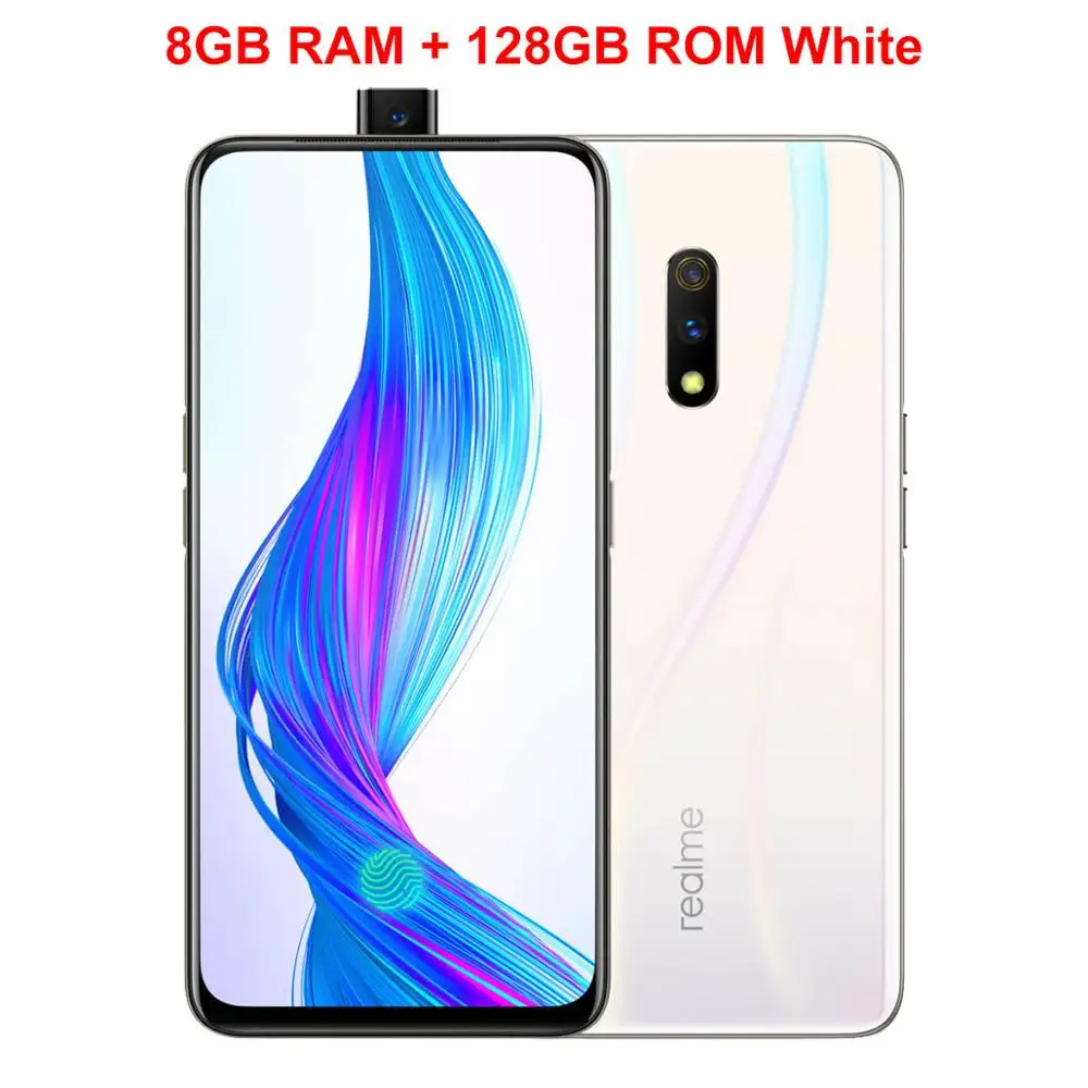 Мобильный телефон Realme X, 6,35 дюймов, AMOLED экран, 4 Гб ОЗУ, 64 Гб ПЗУ, Восьмиядерный процессор Snapdragon 710, 3765 МП, мАч, смартфон Super VOOC - Цвет: White 8GB 128GB