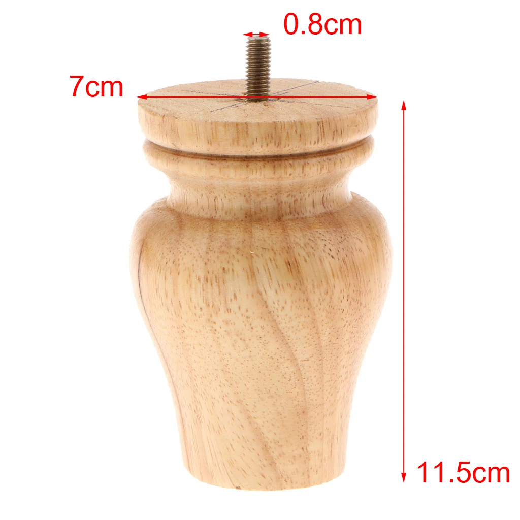 Set of 4 Wood Furniture Feet Sofa Leg Couch Chair Bed Ottoman Cabinet Vase for Home Office Room DIY Party Decorative Vase Gift