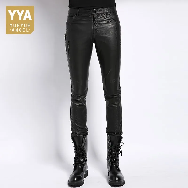 Plus Size 4XL Herfst Mannelijke Mode Real Leather Biker Potlood Broek Streetwear Slim Casual Hoge Kwaliteit Volledige Lengte Broek Mannen Plus Size 4XL Herfst Mannelijke Mode Real Leather Biker Potlood Broek Streetwear Slim Casual Hoge Kwaliteit Volledige Lengte Broek Mannen