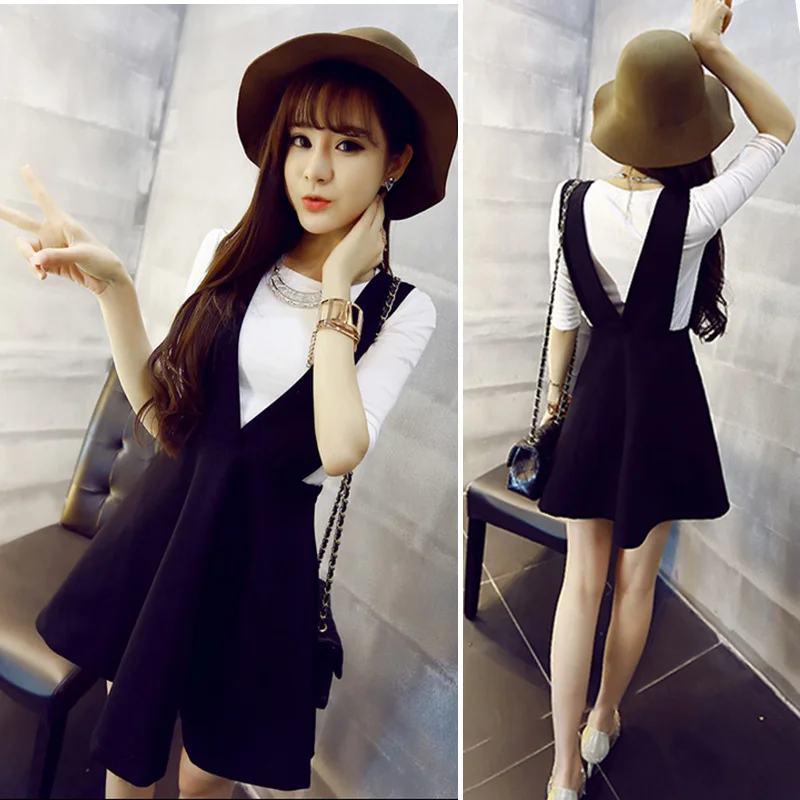 Spring and autumn and summer dress two piece female Korean skirt waist ...