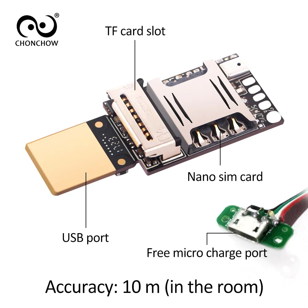ChonChow 20*13mm البسيطة WIFI تتبع LBS gsm المقتفي مع ميكروفون TF بطاقة تسجيل مسجل صوتي SMS إنذار ل الشخصية