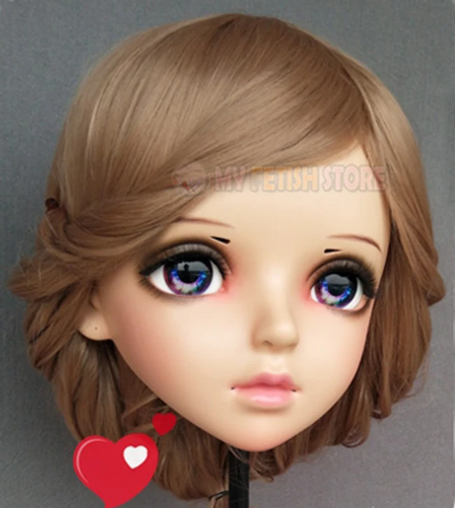 (Miao 8) Женская милая девочка резиновые полуголовы Kigurumi BJD Маска Косплей японское
