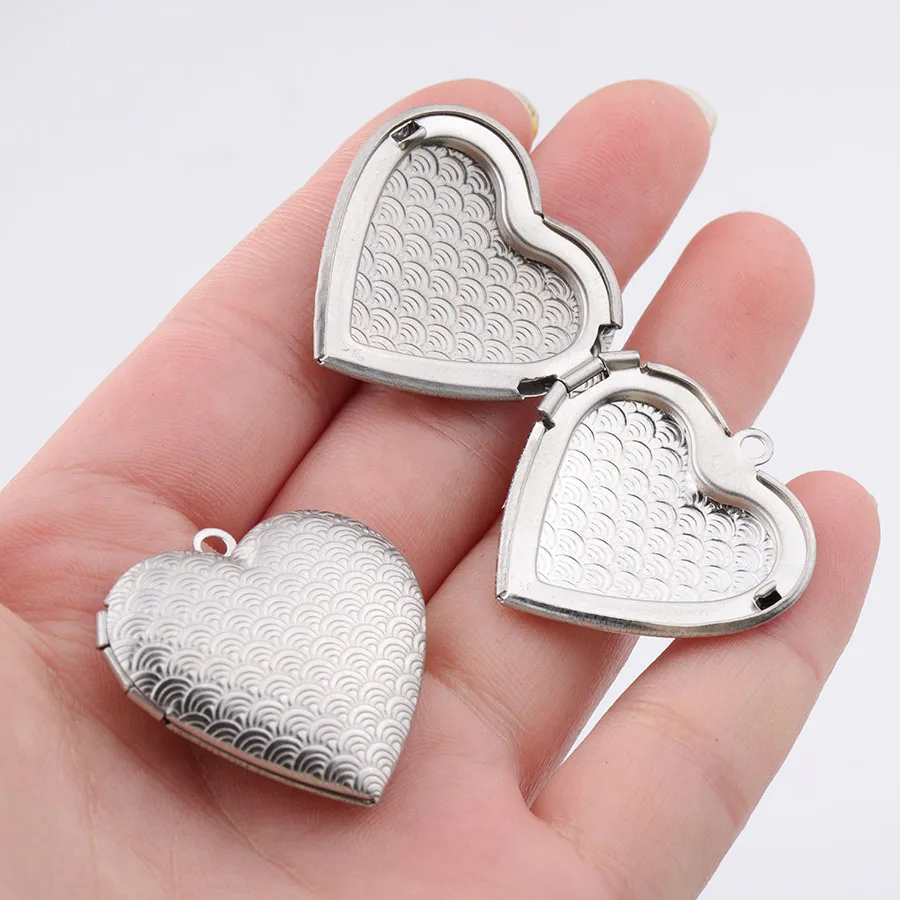 Fnixtar 29 мм * Love Heart кулон с фото нержавеющая сталь цветочный узор сердце Картина