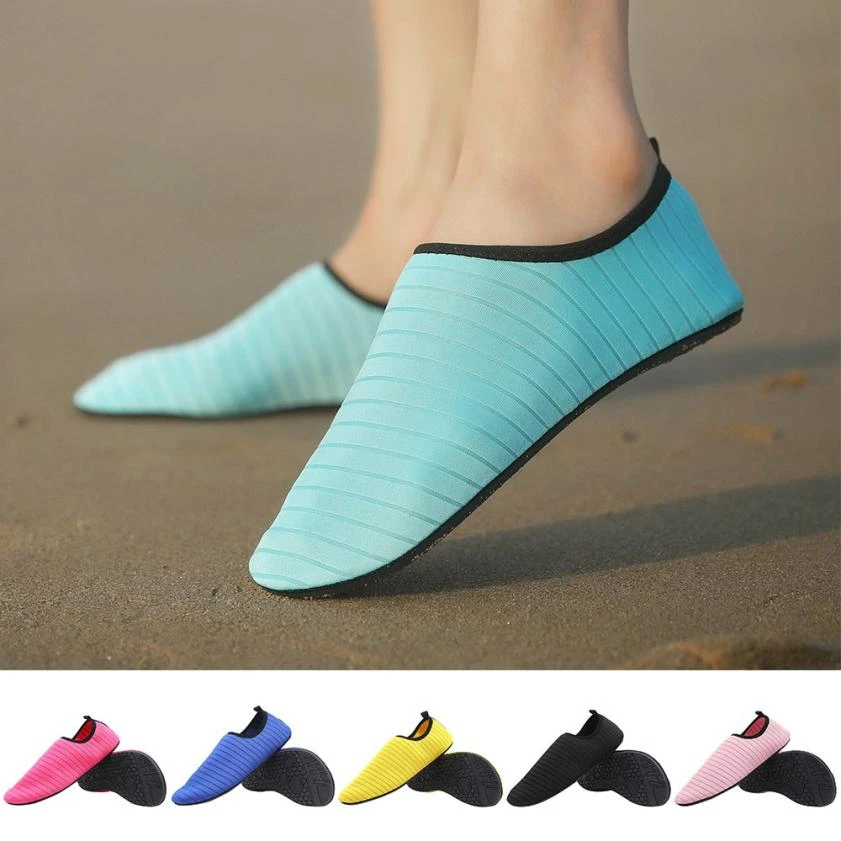 M Men Women Water Shoes Barefoot Quick Dry Aqua Socks Surf Greystripe 6.5 D 