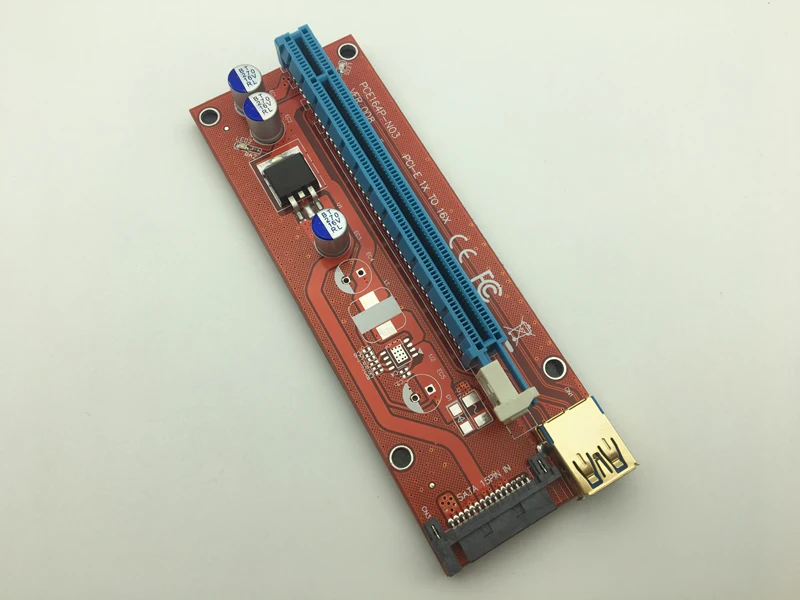 Новый позолоченный USB 3.0 VER008 60 см PCI-E Райзер карта SATA Блок питания 1x до 16x для