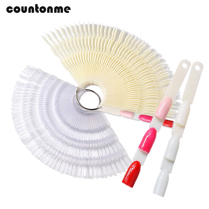 

150Tips Nail Art Tips Color Practice Display palette Sample Board Clear Natural Black Card Bamboo Shape training Fake Nail 3 in1