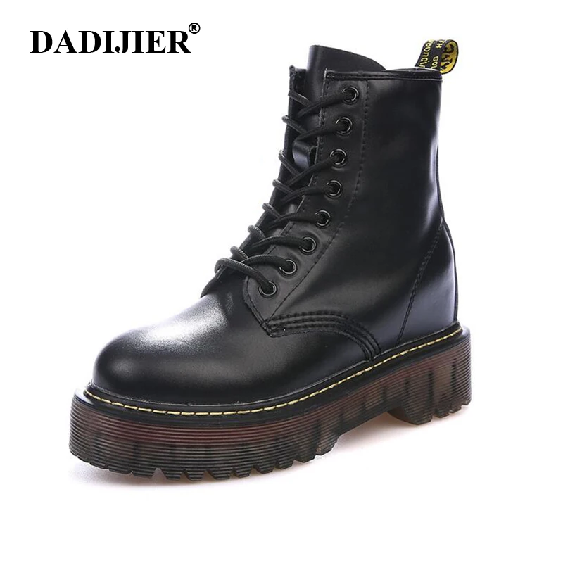 

Size 35-40 Chunky Motorcycle Boots Women Autumn Height increasing Fashion Leather dr chic Boots Ladies Shoes ST326