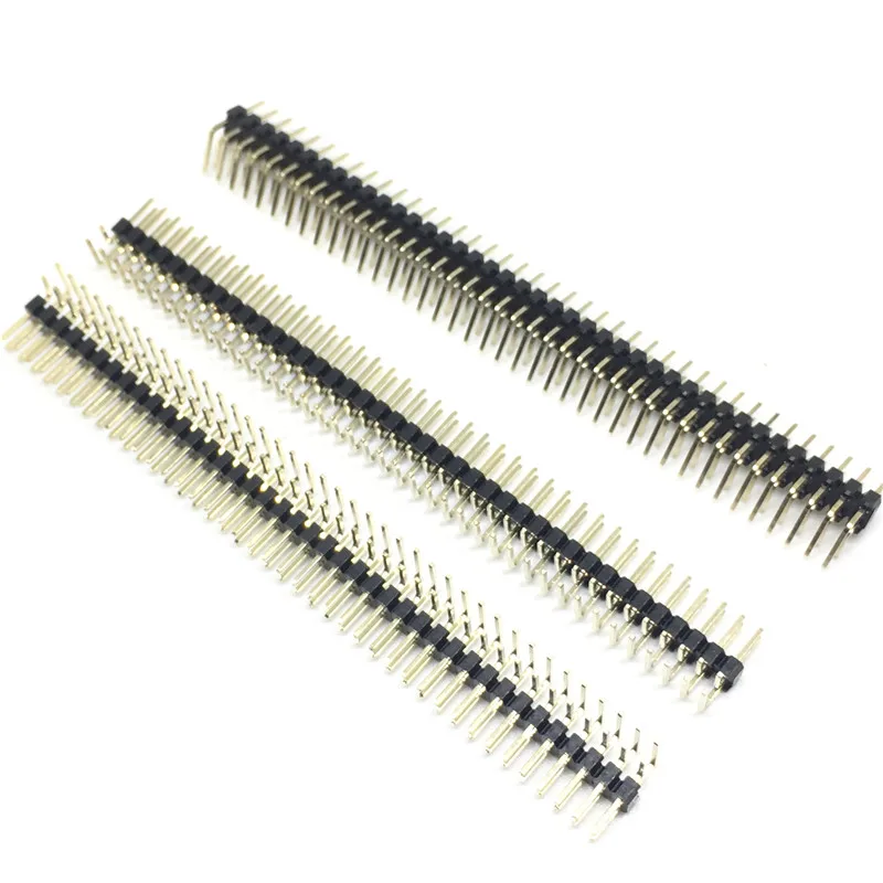 90 Degree 2.54mm 2X40P Double Row Curved Needle Pin Header Connector