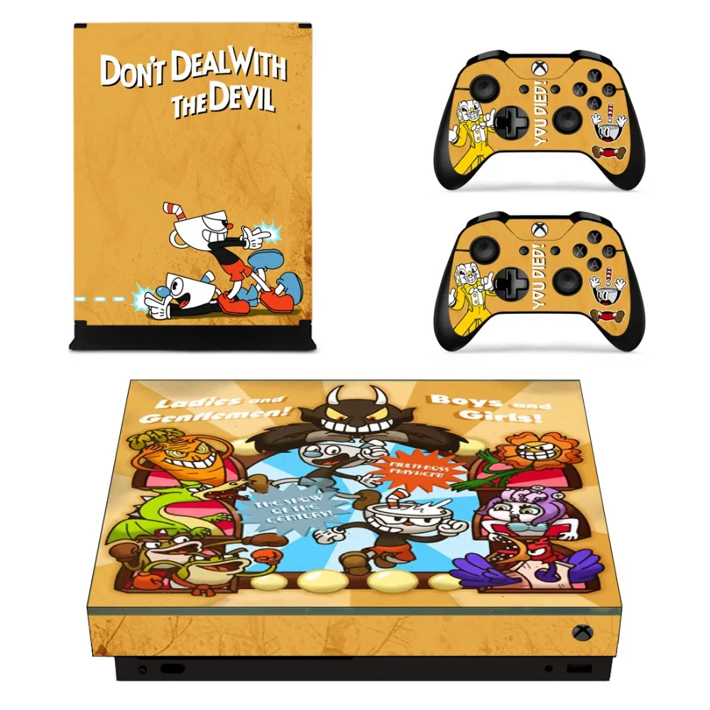Cuphead Faceplates Skin Console& Controller Decal Stickers for Xbox One X Console+ Controller Skin Sticker