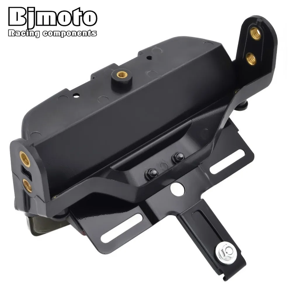  BJMOTO Motorcycle Fender License Plate Smoke Tri-Bar Fender LED Tail Light with Bracket For Harley  - 32826503421