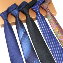 Галстуки 7 см мужской тонкий галстук из полиэстера обтягивающие модные галстуки в полоску Пейсли мужские Полиэстеровые Галстуки для нежных мужчин Vestidos Свадебные