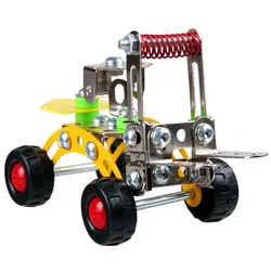 15 см DIY монтажный металл модель головоломка игрушка здания комплекты моделей обучающий коннструктор для детей Engineering Push погрузчики