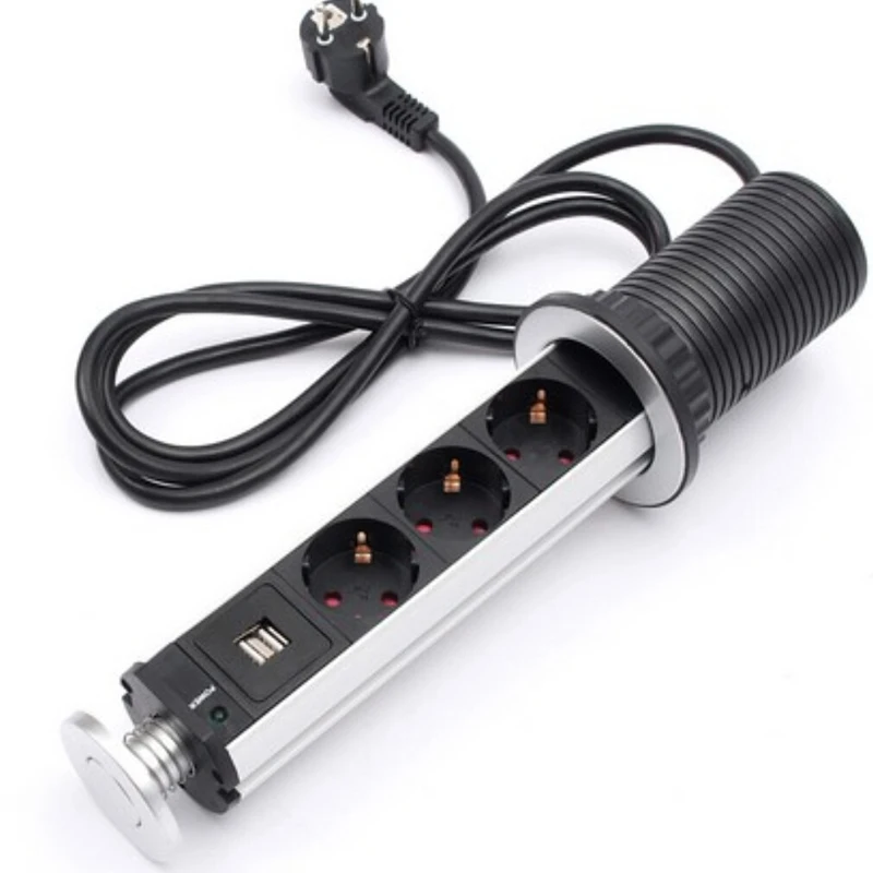 2 USB Eu вилка 2/3/4/5 Keuken Power Tafel секундомер настольные розетки алюминиевые дощечки
